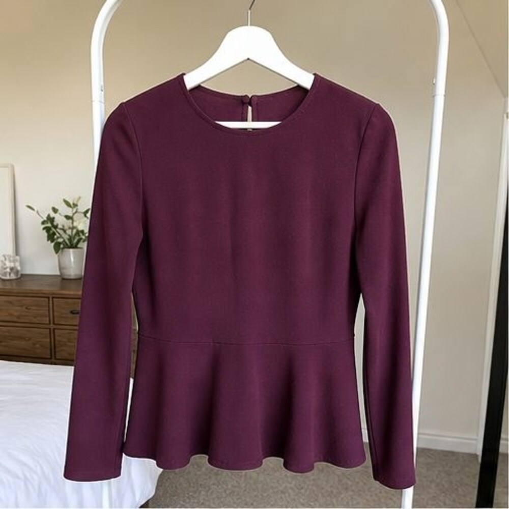 Burgundy Peplum Top